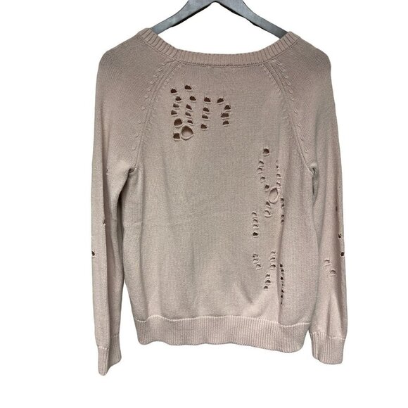 Express Pink Crewneck Shark Bite Side Zipper Long Sleeve Sweater Size Small - Picture 5 of 9